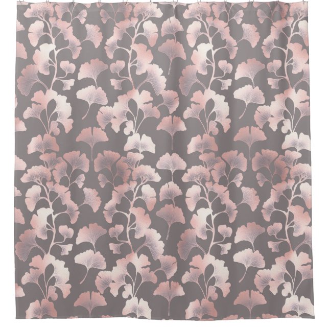 Chic Black Pink Ginkgo Pattern (Front)