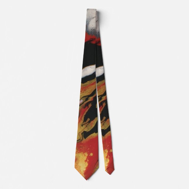 Chic Black Red Gold Cravate Abstraite (Devant)