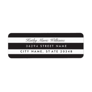 Chic Black Striped Address Labels