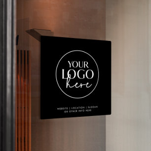Chic Black Typography Business Custom Logo Window Cling