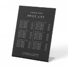 Chic Black Typography Business Services Price List