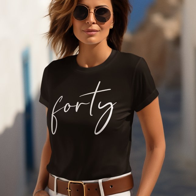 Chic Black White 40th Birthday Party T-Shirt (Creator Uploaded)