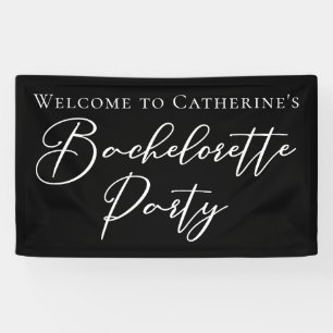 Chic Black White Bachelorette Party Custom Banner