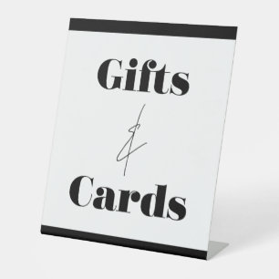 Chic Black White Birthday Gifts and Cards Pedestal Sign