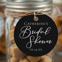 Chic Black White Bridal Shower Personalized Party