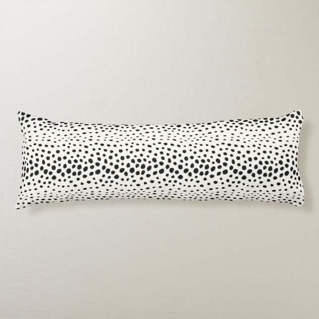 Chic black white cheetah print pattern monogram body pillow (Front)