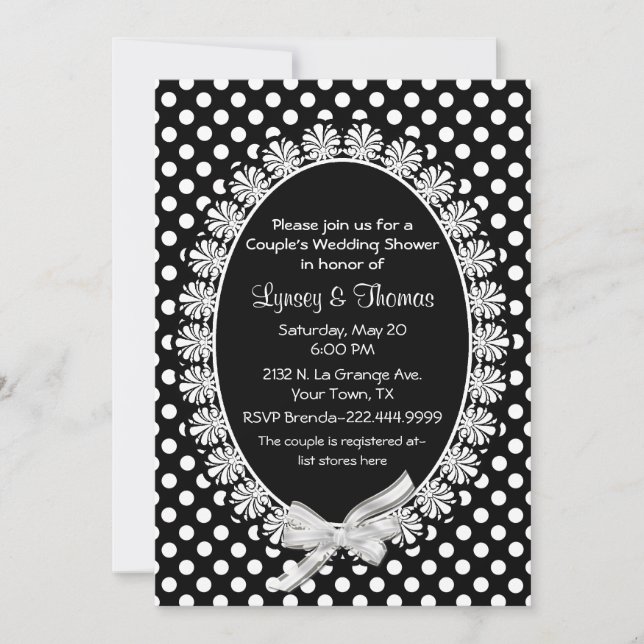 Chic Black & White Couple's Wedding Shower Invitation (Front)