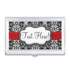Chic Black/White Damask Red Ribbon