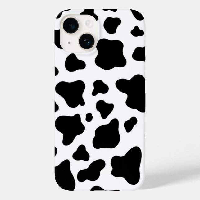 Chic black & white faux cowhide  Case-Mate iPhone case (Back)