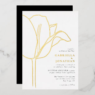 Chic Black White Gold Tulip Wedding