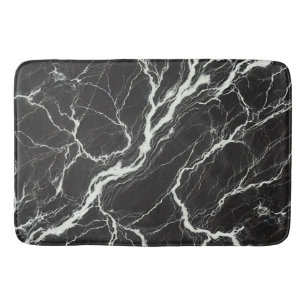 Chic Black & White Marble Look Glamour Bath Mat