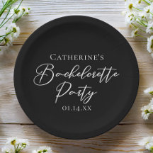 Chic Black White Minimalist Bachelorette Party