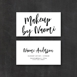 Chic Black & White Modern Calligraphy Script Business Card