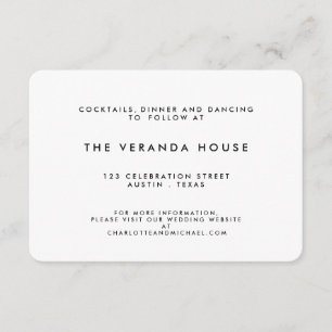 Chic Black White Modern Wedding Insert