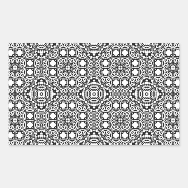 Chic black white ornate pattern accessories trendy sticker (Front)