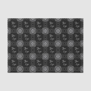 Chic Black White Pattern Custom Business Logo Tissue Paper