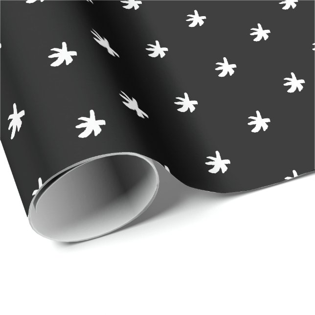 Chic black white snowflakes Christmas holidays Wrapping Paper (Roll Corner)