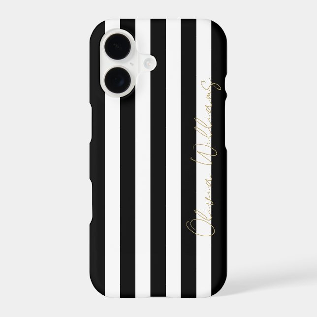Chic Black White Stripe Pattern Simple Modern Look (Back)