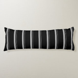 Chic black white striped  body pillow