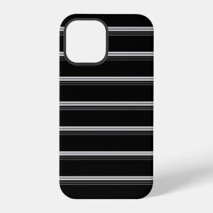 Chic black white striped iPhone 12 pro case