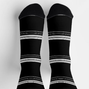 Chic black white striped socks