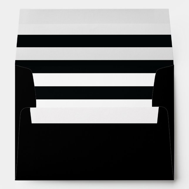 Chic Black & White Stripes Envelope (Back (Bottom))