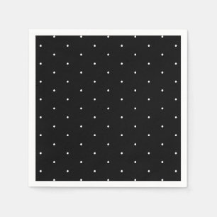 Chic black white tiny polka dots pattern paper napkin