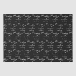 Chic Black White Typography Personalized Wedding Tissue Paper