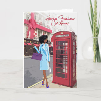 Chic Black Woman Christmas Card