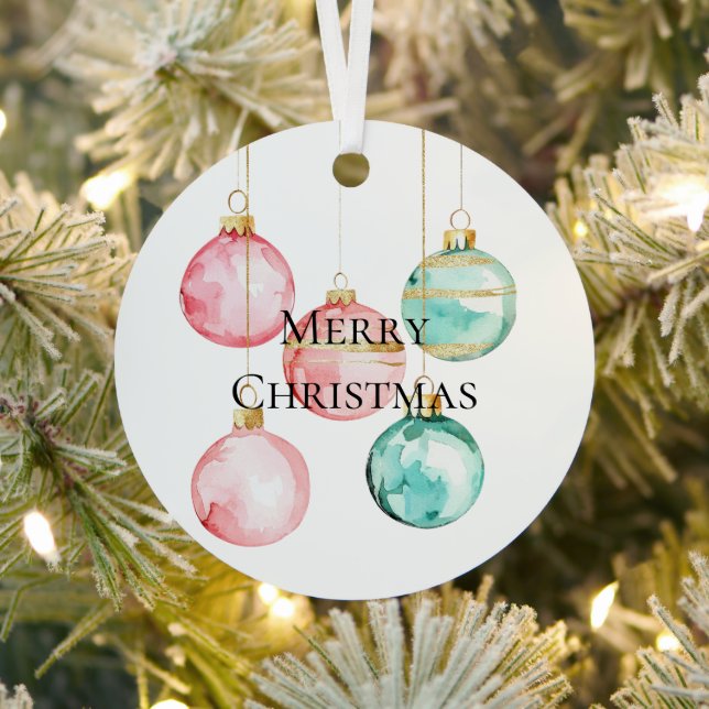 Chic Blanc Mint Rose or ornements de Noël (Insitu)