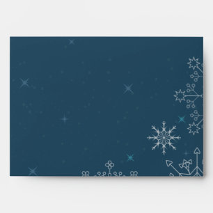 Chic bleu marine flocons de neige enveloppe damass