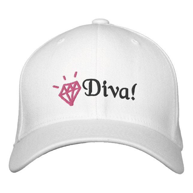 chic bling diamond diva embroidered cap (Front)
