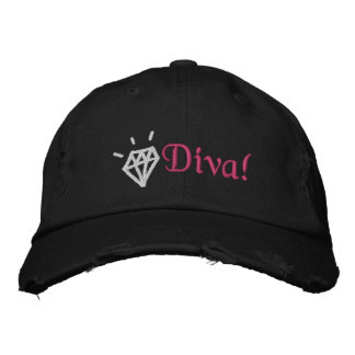 chic bling diamond diva embroidered cap