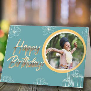 Chic Bliss Birthday Photo Card