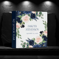 Chic Blooms | Navy and Blush Rose Graduation Album