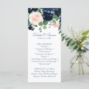 Chic Blooms   Navy Blue and Blush Pink Floral Program