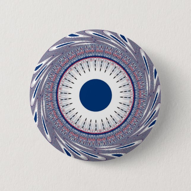 Chic  blue 2 inch round button (Front)