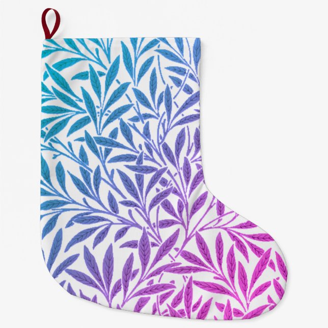 Chic Blue and Pink Colour Combination Design Large Christmas Stocking (Front)