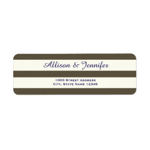 Chic Blue and White Striped Address