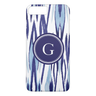 Chic blue and white watercolor ikat pattern Case-Mate iPhone case