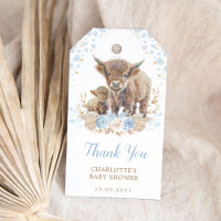 Chic Blue Boho Highland Cowboy Baby Shower