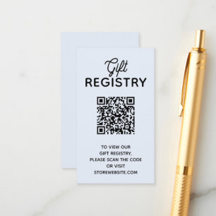 Chic Blue Boy Baby Shower Registry QR Code Enclosure Card