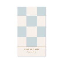 Chic Blue Chequered Bakery QR Code Vertical