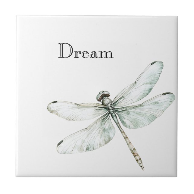 Chic Blue Dragonflies Dream Tile (Front)