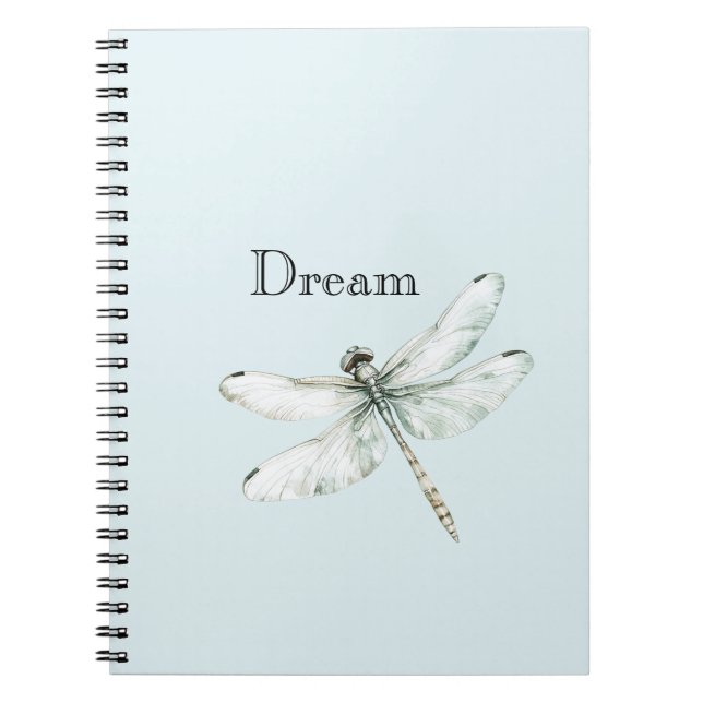 Chic Blue Dragonfly Dream Notebook (Front)