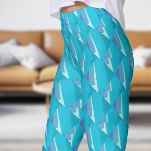 Chic Blue Fade Abstract Leggings