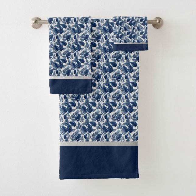 Chic Blue Floral Towel Set  (Insitu)
