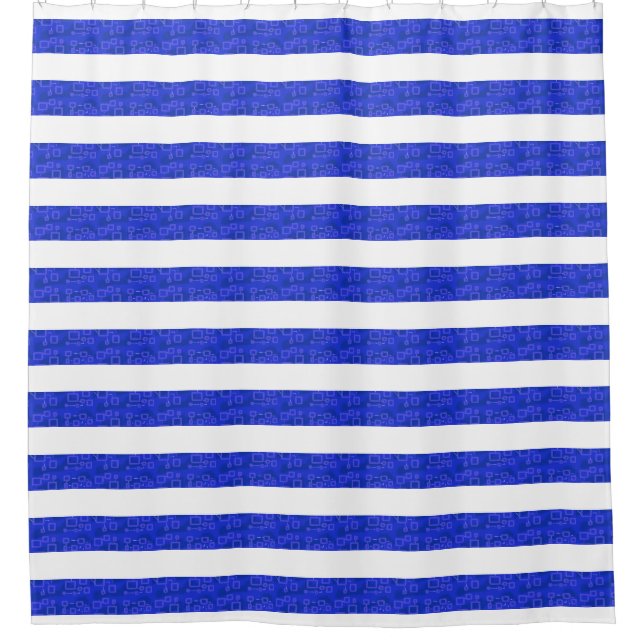 Chic Blue Geometric Stripes  (Front)