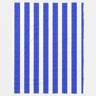 Chic Blue Geometric Stripes Fleece Blanket