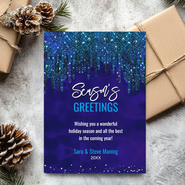 Chic blue Glitter Drip Christmas new year (Creator Uploaded)